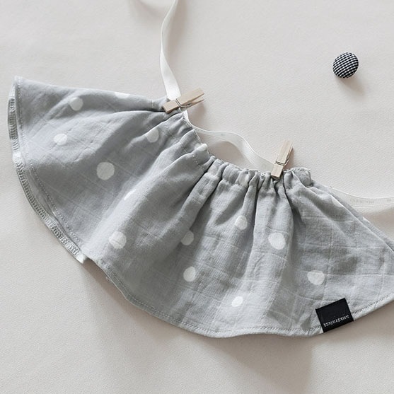 Rolling Bib / Mari dot -Gray-