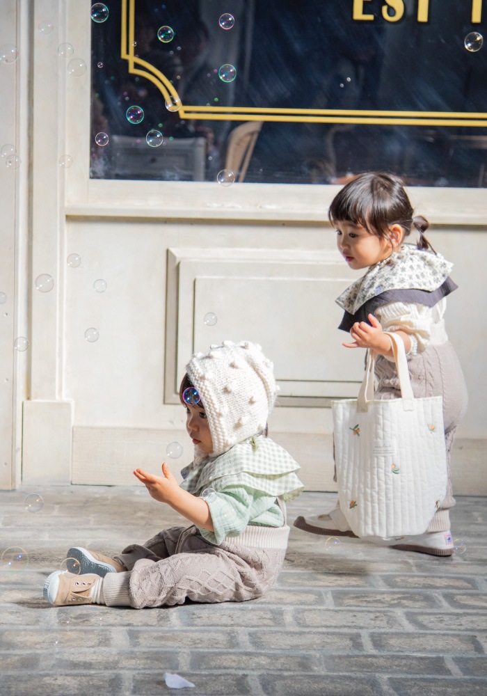 【Gift Set】Aran Knit Pants + Triple Gauze Rompers