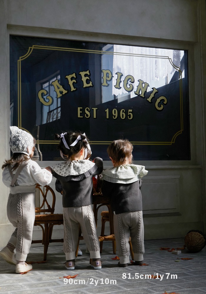 【Gift Set】Aran Knit Pants + Triple Gauze Rompers