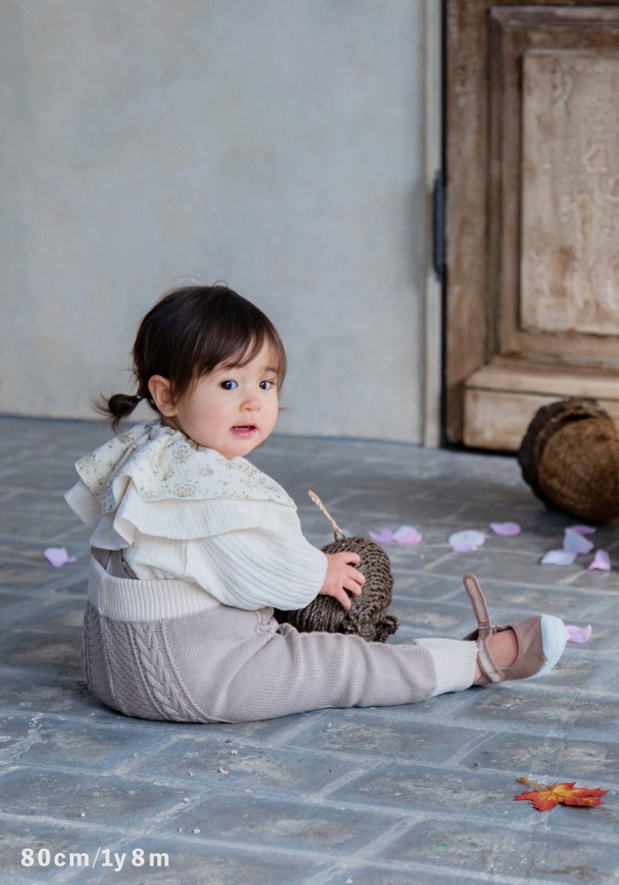【Gift Set】Aran Knit Pants + Triple Gauze Rompers