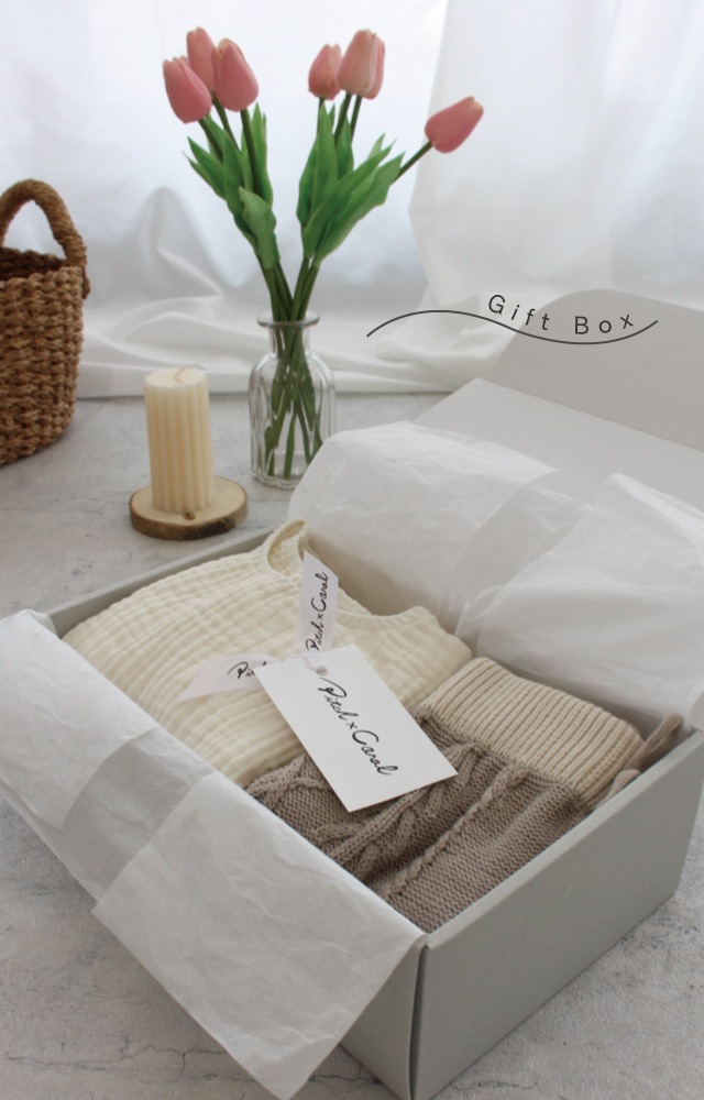 【Gift Set】Aran Knit Pants + Triple Gauze Rompers