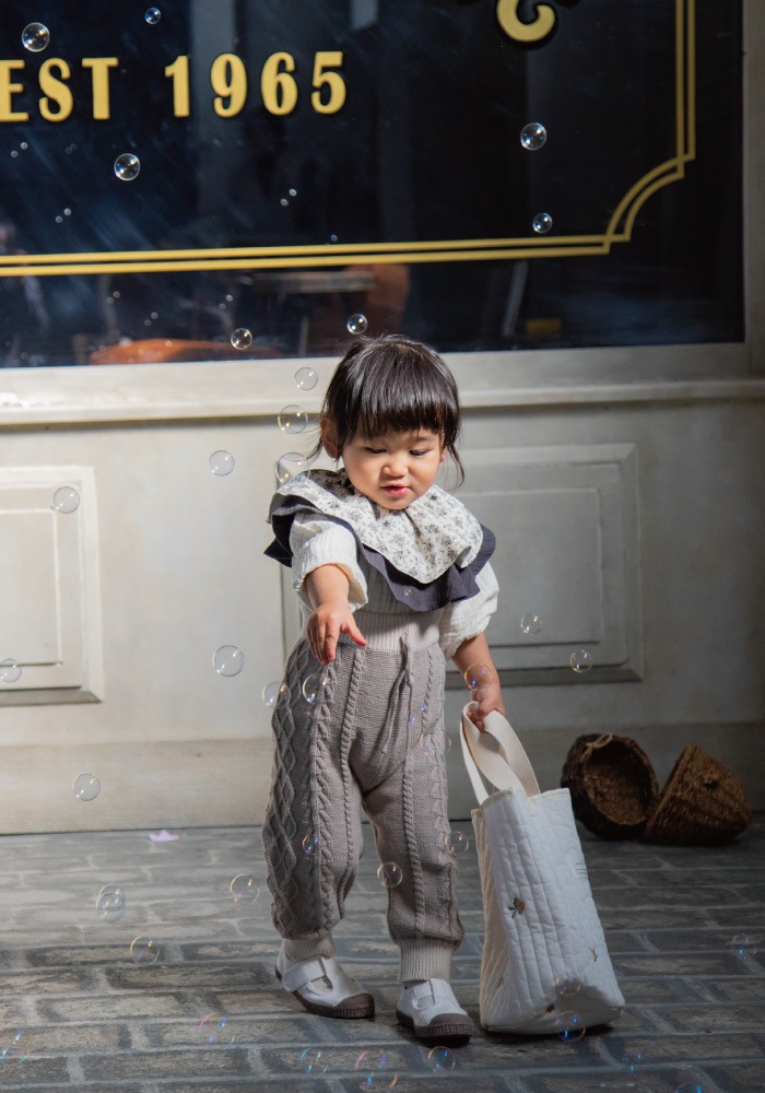 【Gift Set】Aran Knit Pants + Triple Gauze Rompers + Rolling Bib