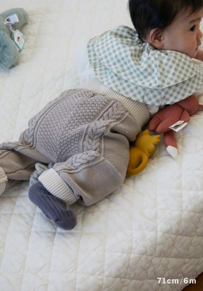 【Gift Set】Aran Knit Pants + Triple Gauze Rompers + Rolling Bib