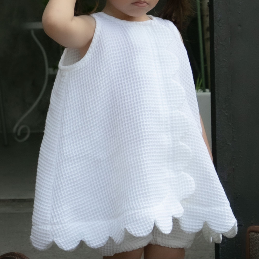 Premium Waffle Scalloped dress <90 / 100>