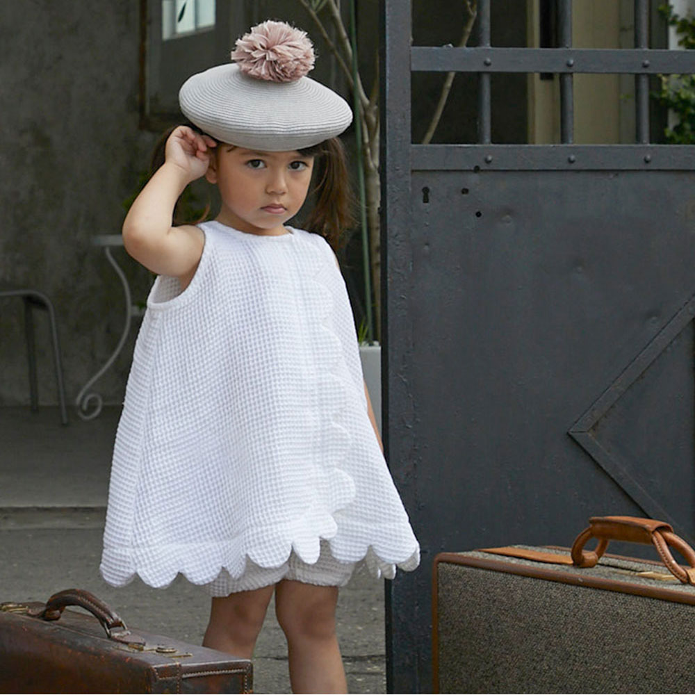 Premium Waffle Scalloped dress <90 / 100>