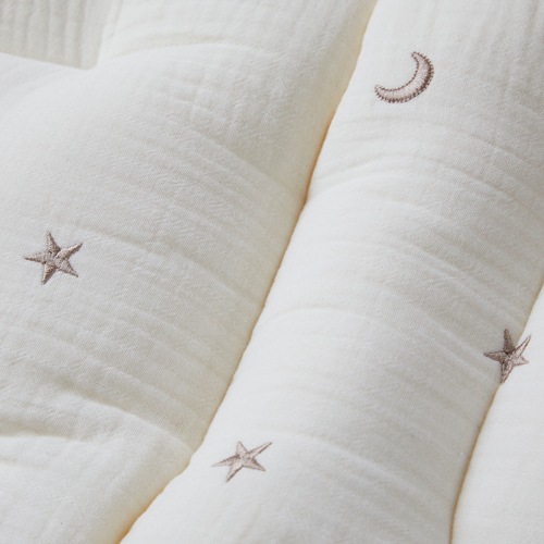 Premium Line /  6layer Gauze Embroide Starmoon -Ivory