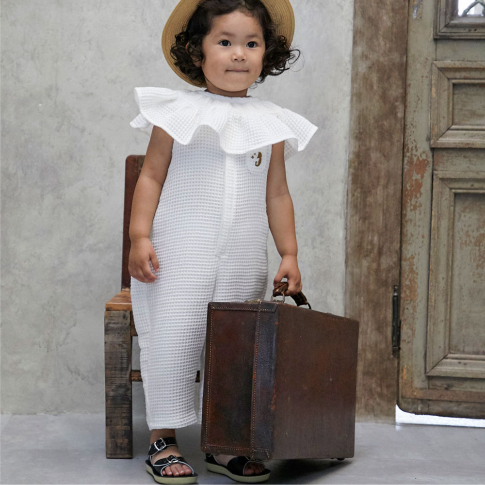 Premium Waffle Henley neck Overall<80 / 90 / 100>