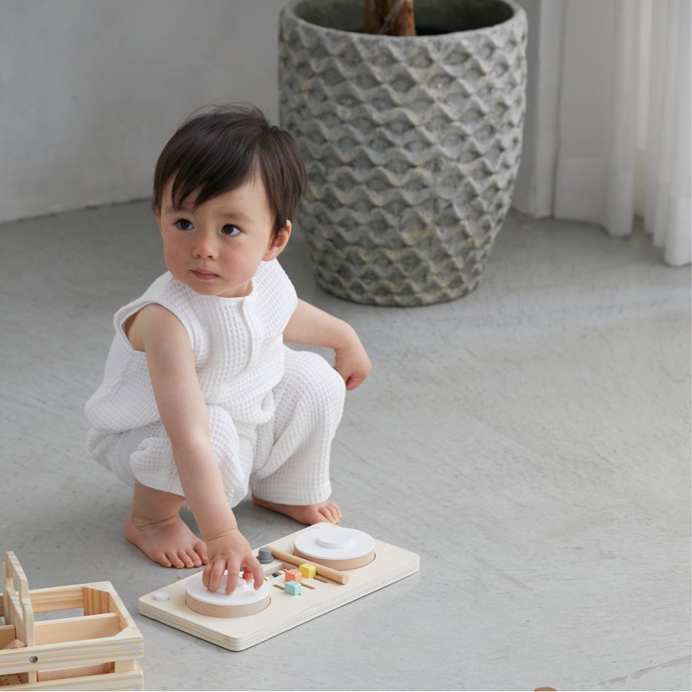 Premium Waffle Henley neck Overall<80 / 90 / 100>