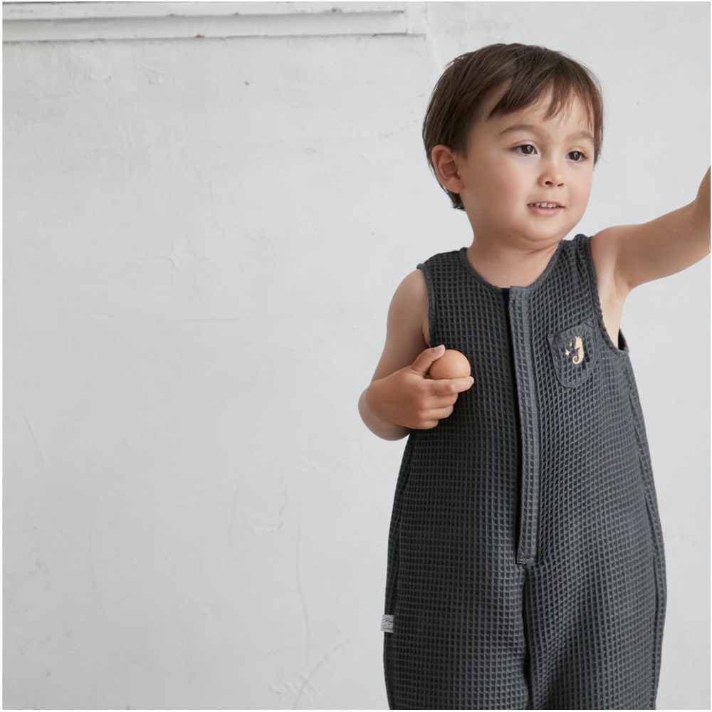 Premium Waffle Henley neck Overall<80 / 90 / 100>