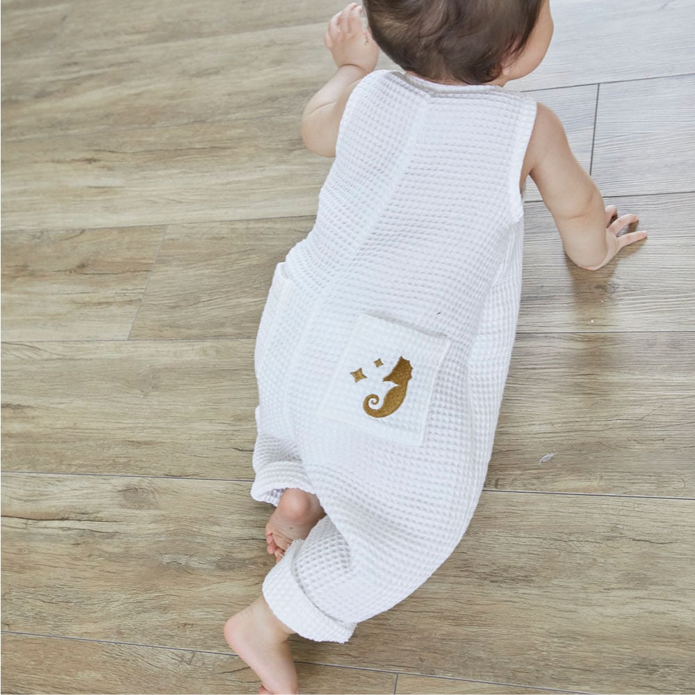 Premium Waffle Henley neck Overall<80 / 90 / 100>