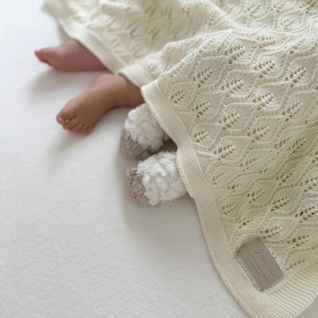 Cotton Knit Blanket | Leaf Garland