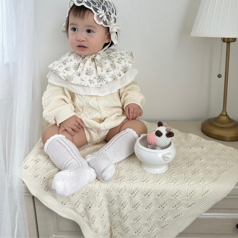 Cotton Knit Blanket | Leaf Garland