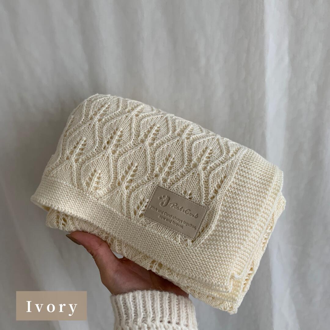 Cotton Knit Blanket | Leaf Garland