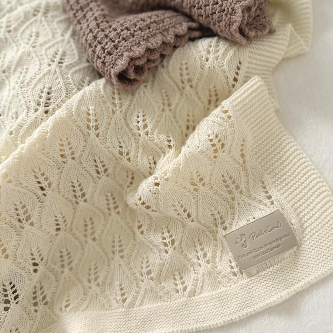 Cotton Knit Blanket | Leaf Garland