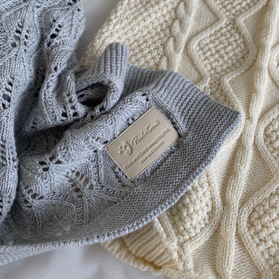 Cotton Knit Blanket | Leaf Garland