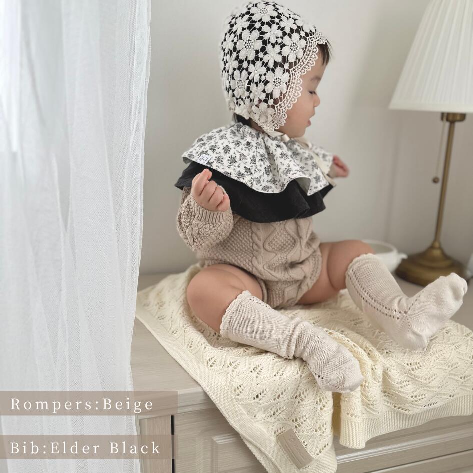 Cotton Knit Romper | Cable Moss