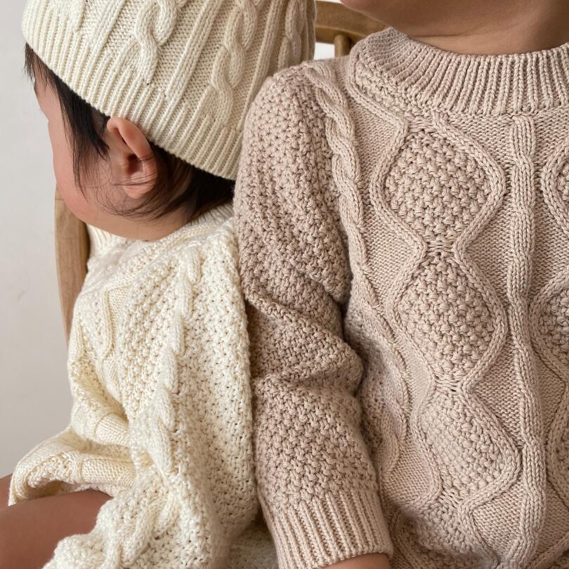 Cotton Knit Romper | Cable Moss