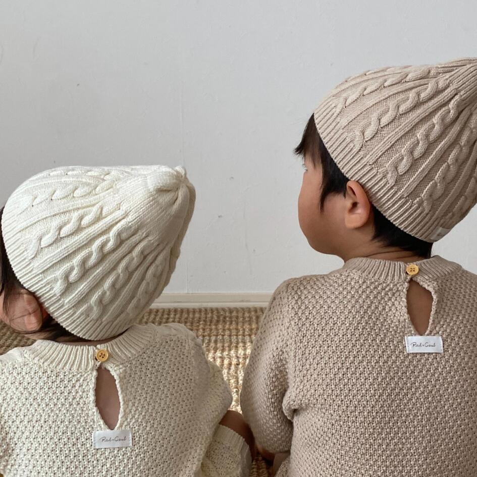 Cotton Knit Romper | Cable Moss