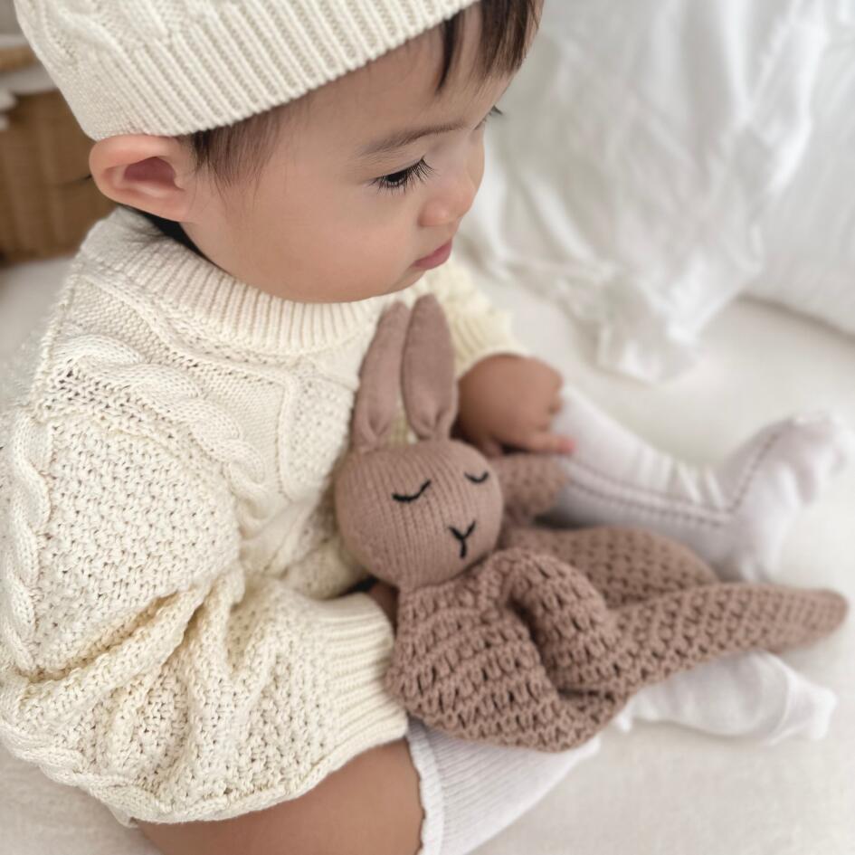 Cotton Knit Security Blanket | Bunny