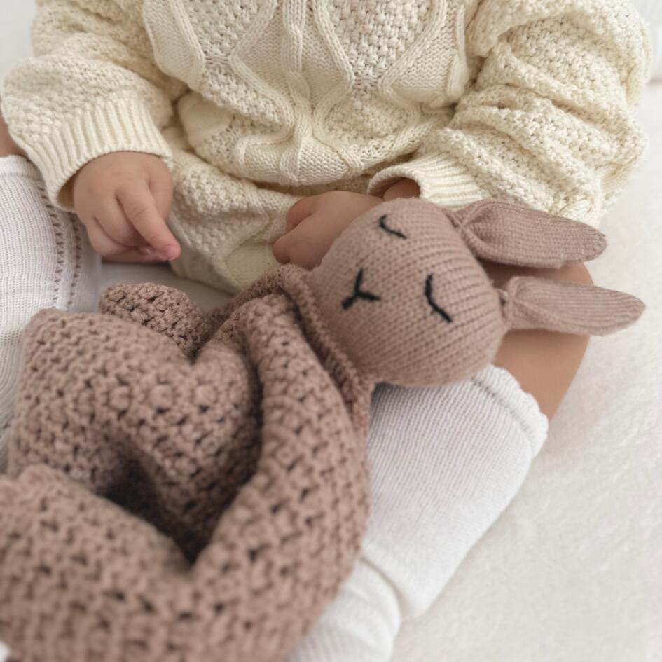 Cotton Knit Security Blanket | Bunny