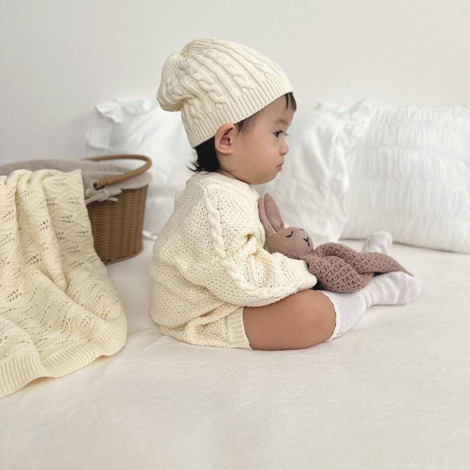 Cotton Knit Security Blanket | Bunny