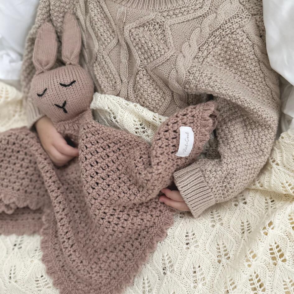 Cotton Knit Security Blanket | Bunny