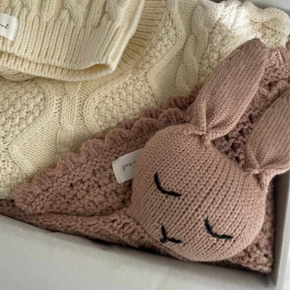 Cotton Knit Security Blanket | Bunny