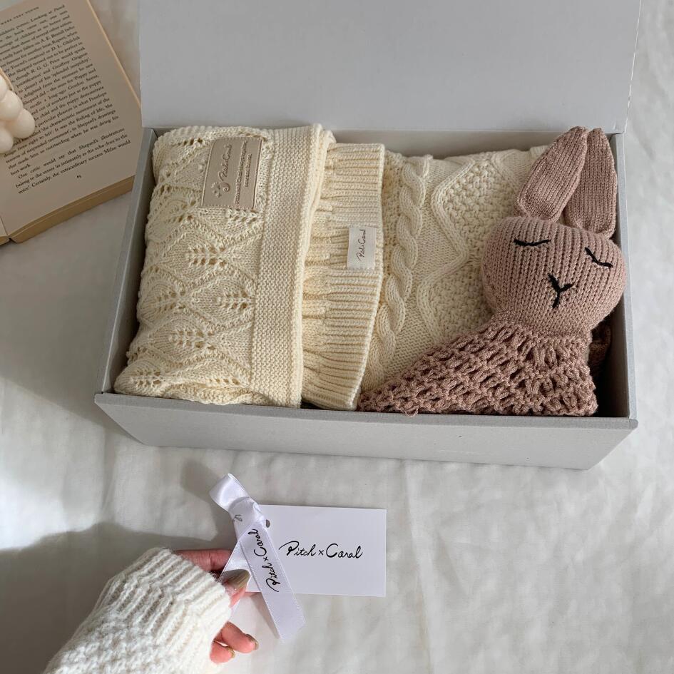 Cotton Knit Security Blanket | Bunny