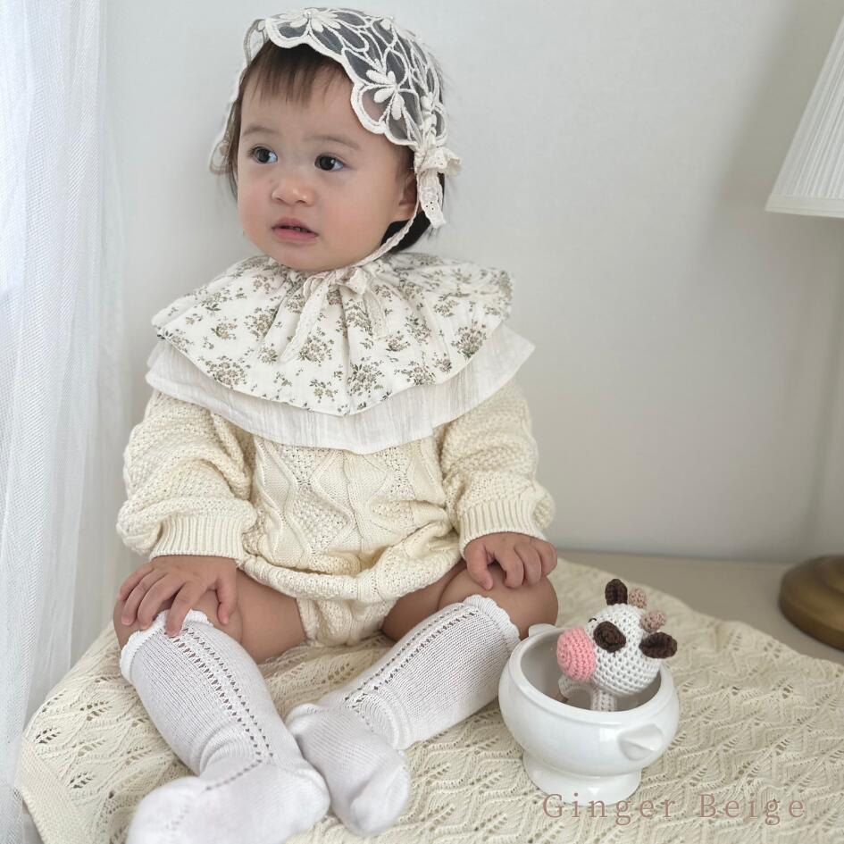 [Gift Set] Cotton Knit Romper & Blanket & Gaze RollingBib set