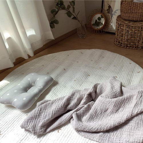 Round rugmat Embroide Star&Moon