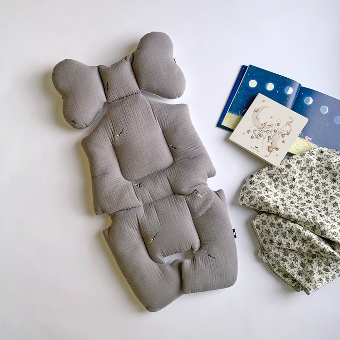 Premium Line /  6layer Gauze Embroide YOGA -Grey