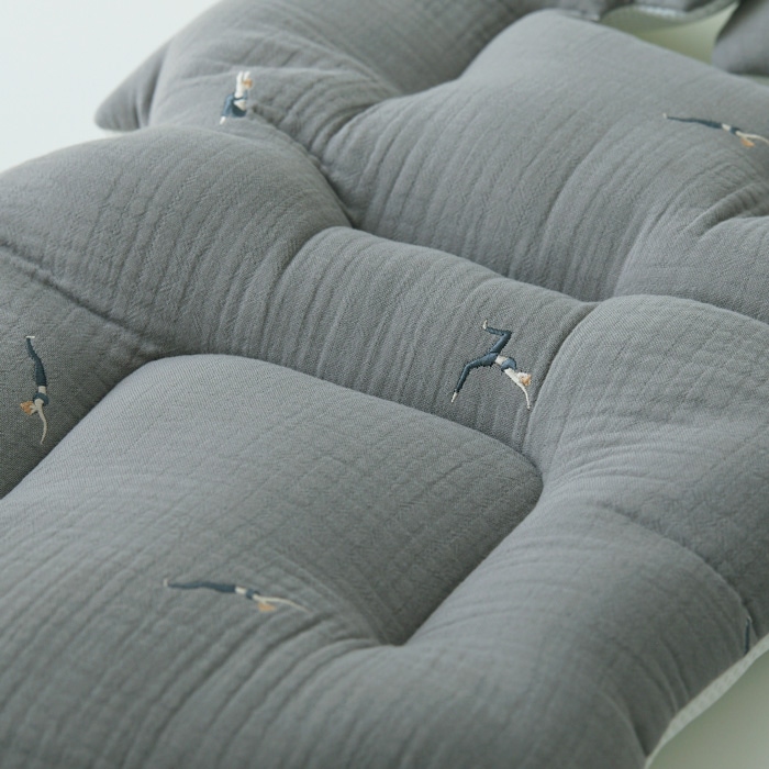 Premium Line /  6layer Gauze Embroide YOGA -Grey