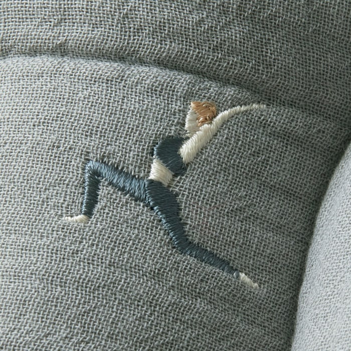 Premium Line /  6layer Gauze Embroide YOGA -Grey