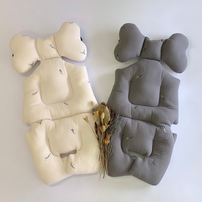 Premium Line /  6layer Gauze Embroide YOGA -Grey