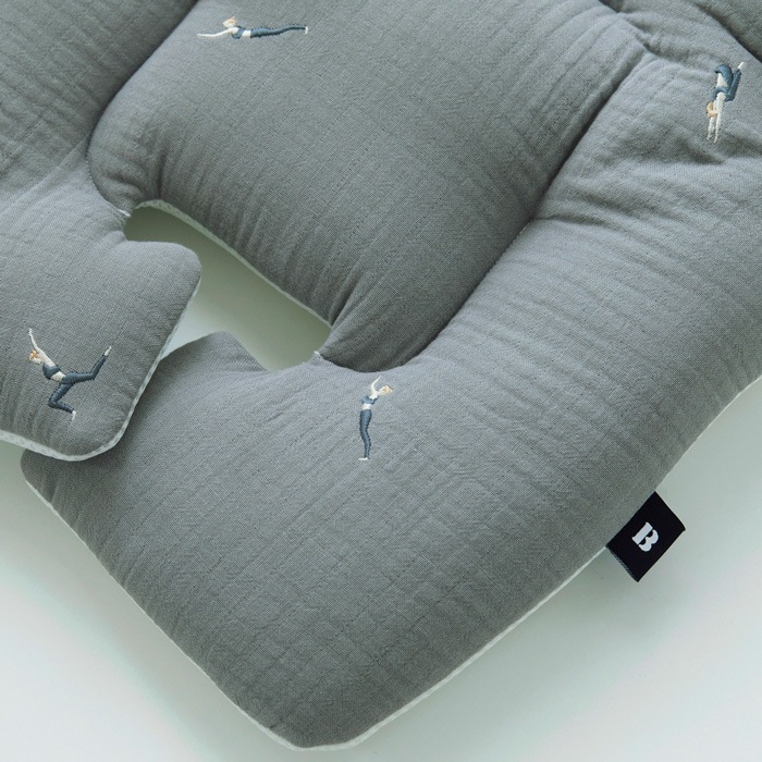 Premium Line /  6layer Gauze Embroide YOGA -Grey