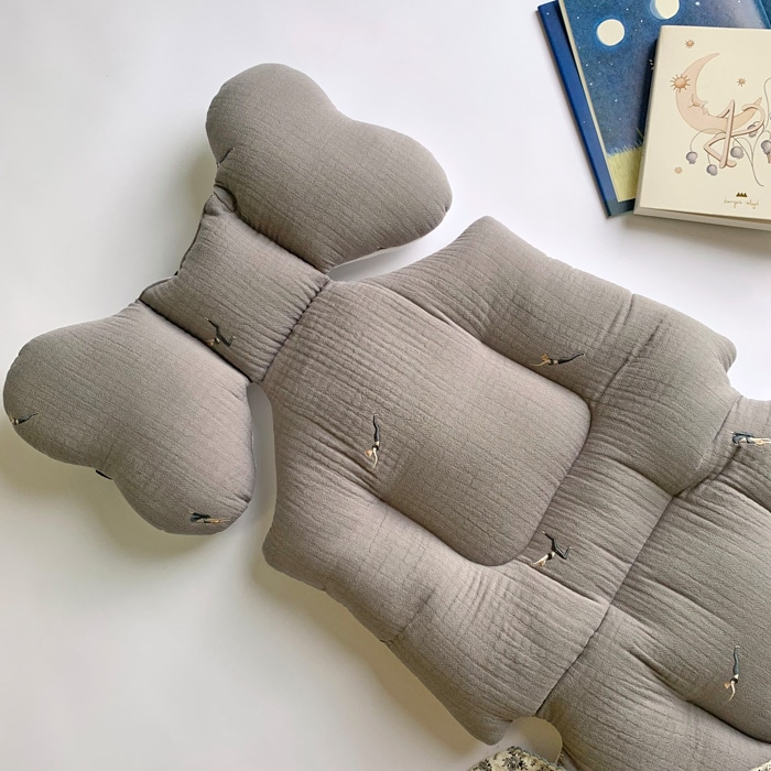 Premium Line /  6layer Gauze Embroide YOGA -Grey