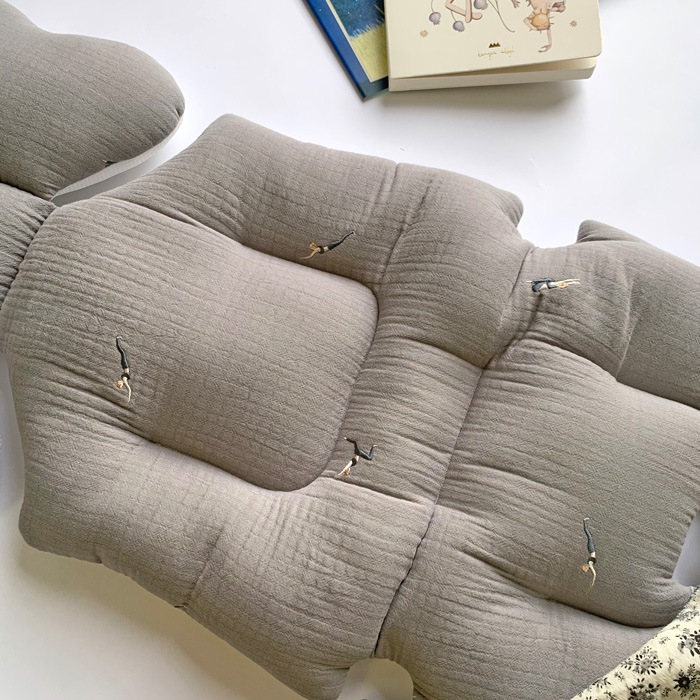 Premium Line /  6layer Gauze Embroide YOGA -Grey