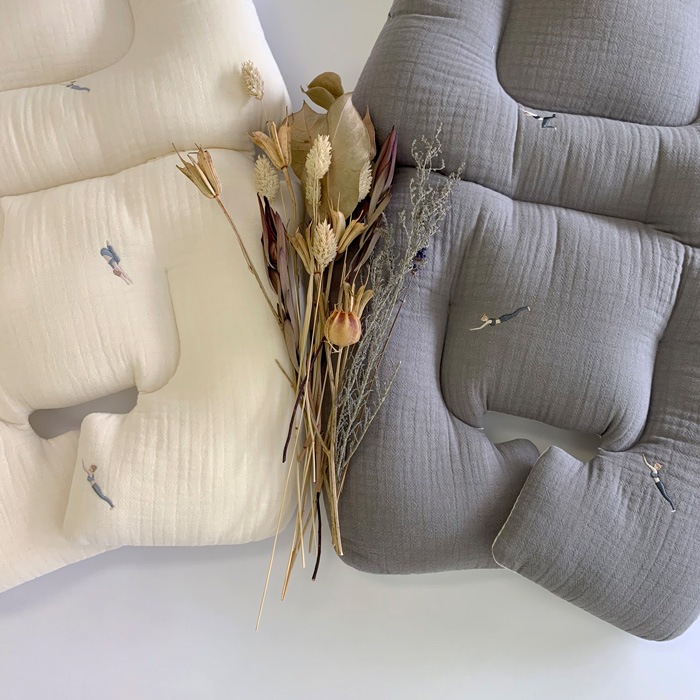 Premium Line /  6layer Gauze Embroide YOGA -Ivory