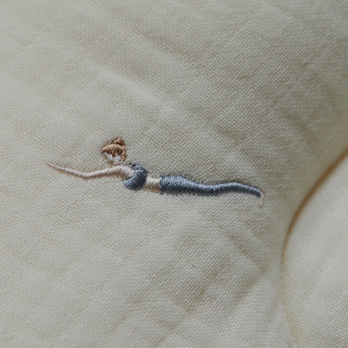 Premium Line /  6layer Gauze Embroide YOGA -Ivory