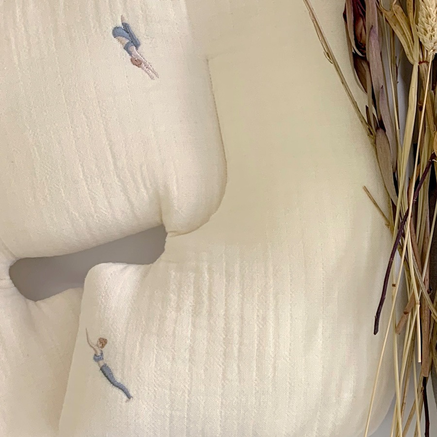 Premium Line /  6layer Gauze Embroide YOGA -Ivory