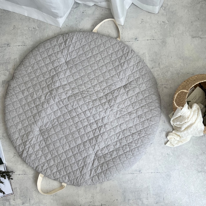 Round rugmat Square Ice grey