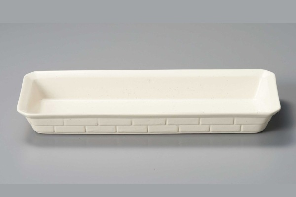 【四日市萬古焼】ブロックベイクディッシュ26　ホワイト×２個セット