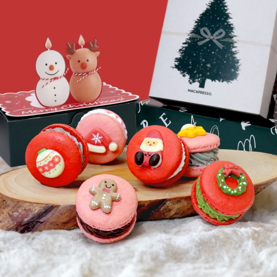 限定] クリスマス マカロン 6種類 48個入り セット 直径50mm 高さ40mm