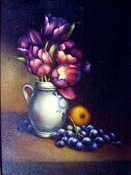 NOMI-AY6 PS-34 Still life  with tulips and grapes