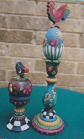 RW-SET4OP  Rooster and Hen Topiary���Ǻ�Τߡ�