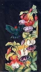 CR-9 Hummingbird and fuchsias