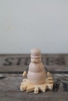 WD-454 スノーフレーク スノーマン　（鼻欠けている）　|ウッド|素材