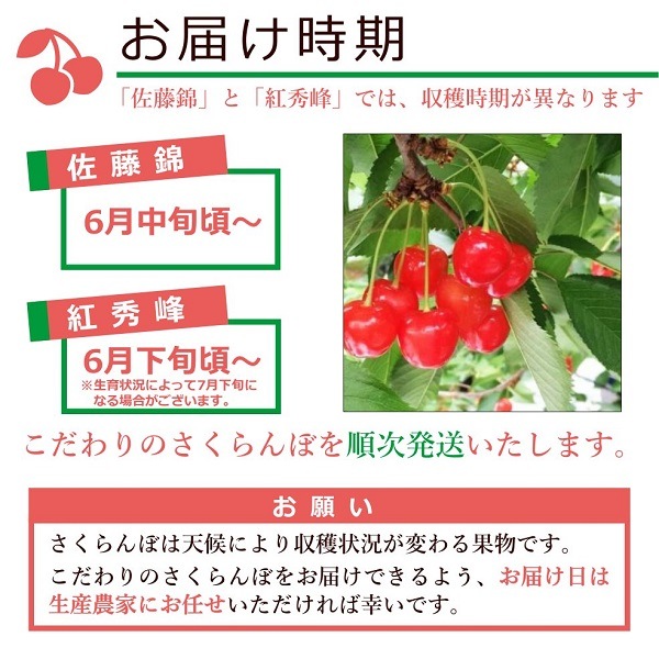 佐藤錦 1Kgバラ詰箱 秀Lサイズ【S-02】 | 果物・野菜,露地さくらんぼ