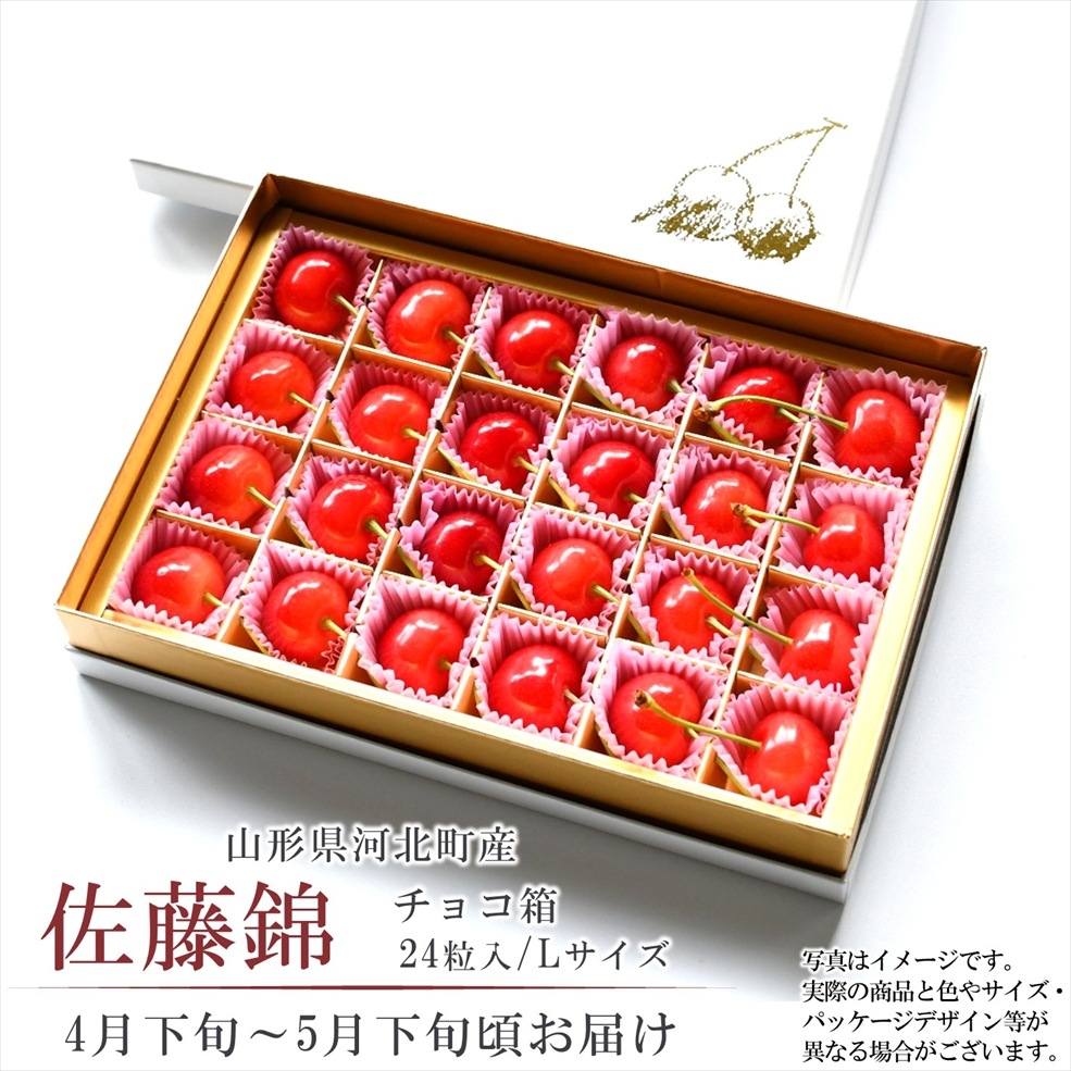 温室さくらんぼ 佐藤錦 チョコ箱（24粒） Lサイズ 〈送料込み〉【OS