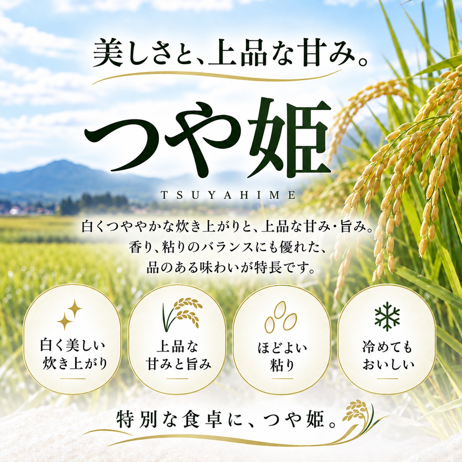 令和8年度産山形県鶴岡産 特別栽培米つや姫2㎏(精米)〈山形県鶴岡市〉